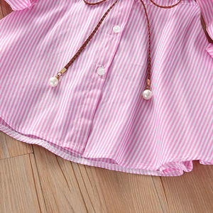 Vestido Infantil 2022, Primavera Verano, Cuello Camisero, Ropa para Niños, Moda para Bebés y Niñas Pequeñas, Vestido a Rayas de Verano para Niña - Product Image 6
