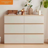Armoire de rangement multifonctionnelle modulaire écologique moderne pour salon et chambre à coucher avec 6 tiroirs, commode en bois blanc