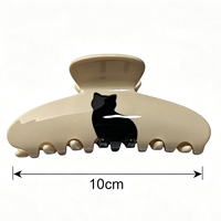 Pince à cheveux en acétate motif chat color block, pince requin chat contrastée pour femme, accessoires pour chignon arrière