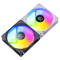 Ventilateur ARGB ultra-fin SNOWMAN AF9015-ARGB-bk noir 9015 5V avec contrôle de vitesse PWM et coussinet anti-vibration en silicone pour refroidissement PC ITX