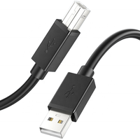 Câble de données d'imprimante USB 2.0 en PVC, type A mâle vers B mâle, cordon de données USB pour imprimante Brother HP Canon Lexmark Epson