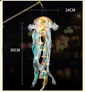Tragbare Quallen laterne DIY hängende Ornamente LED-Leuchten Mehrfarbige Knopf batterien - Product Image 6