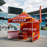 Gazebo publicitaire personnalisé 10x10FT, structure en alliage d'aluminium, tente pliante, tissu polyester ignifuge et résistant aux UV pour mariages