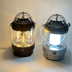 Linterna portátil para acampar L978, luz Led recargable con efecto de bola de discoteca giratoria para uso de emergencia al aire libre - Product Image 1