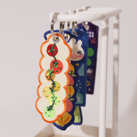 Vigreat Custom Fruitpatroon Geborduurde Sleutelhanger Schattige Geweven Sleutelring voor Rugzak & Sleuteldecoratie Duurzame Stoffen Charm