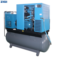 Los mejores compresores de aire de extremo de aire de fabricación ZIQI Seiko silenciosos de 11KW/50Hz con tanque y secador de aire refrigerado para corte por láser