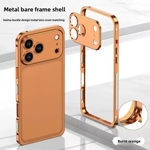 Funda Protectora de Lujo para Teléfono con Marco de Aluminio Electrochapado, Amortiguador de Impactos y Cojín de Aire para Cámara, Compatible con 17 Air, 17 <span class=keywords><strong>Pro</strong></span>, 17 <span class=keywords><strong>Pro</strong></span> Max - Product Image 3