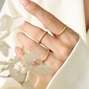 Custom Luxury Stainless Steel Frosted <b>Ring</b> Gold Plated Couplr <b>Ring</b> Jewelry - Product Image 5