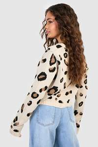 Suéter con lazo y estampado de leopardo de manga larga para <span class=keywords><strong>mujer</strong></span> europea americana, <span class=keywords><strong>chaqueta</strong></span> cárdigan, novedad para <span class=keywords><strong>Amazon</strong></span>, prendas de <span class=keywords><strong>punto</strong></span> de invierno - Product Image 6
