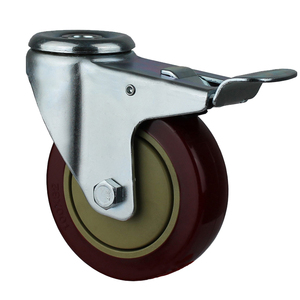 4 pouces Charge 150kgs Rouge PVC Boulon <span class=keywords><strong>Trou</strong></span> Roulette Industrielle <span class=keywords><strong>Sans</strong></span> Tige - Product Image 1