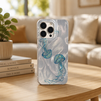 Coque de téléphone tendance INS avec paysage marin pour iPhone 18 17 16 15 Pro Max 14 13 12, coque arrière IMD brillante en fil plume