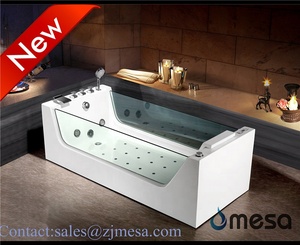 זול מחיר מוצק משטח עיסוי whirlpool אמבטיה ברור זכוכית אמבטיה עם led אור - Product Image 4