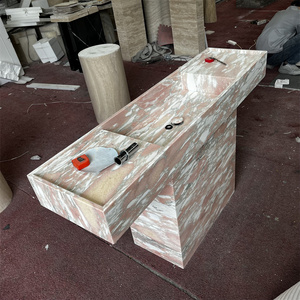 Mueble de Baño con <span class=keywords><strong>Lavabo</strong></span> de Mármol <span class=keywords><strong>Rosa</strong></span> Rosso Levanto, Tocador, Mueble de Maquillaje, Escritorio de Maquillaje - Product Image 1