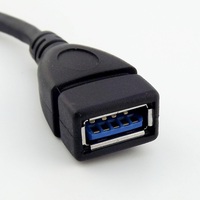 Kabel Konverter OTG USB 3.1 Tipe-C ke USB 3.0 Female Sudut Kanan, Konduktor Tembaga Murni, Selubung PVC, Pelindung Anyaman, untuk Ponsel