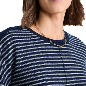 Vente en gros de pull en tricot personnalisé pour femmes motif rayé 100% coton col rond tricot décontracté de haute qualité pull surdimensionné OEM/ODM - Product Image 2