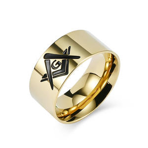 Freemason <b>Ring</b> Titanium Steel Pyramid Design Unisex Fashion Jewelry Gift - Product Image 5