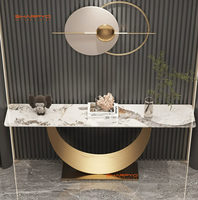 Table console de luxe pour salon, table d'entrée dorée, table d'angle pour couloir, meubles décoratifs