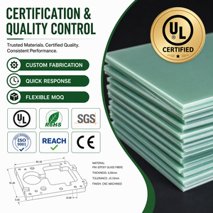 Lastra in Fibra di Vetro Epossidica FR-4/G10 Verde e Nera con Servizio di Taglio CNC, <span class=keywords><strong>Dimensioni</strong></span> e Spessore Personalizzabili 0.5-150mm - Product Image 2