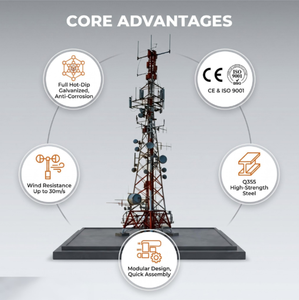 Torre <span class=keywords><strong>de</strong></span> <span class=keywords><strong>Telecomunicaciones</strong></span> <span class=keywords><strong>de</strong></span> Cuatro Patas con Rejilla, Galvanizada en Caliente, Q355B, Personalizada, Soporte para <span class=keywords><strong>Antena</strong></span>, para Redes 4G y 5G en Zonas Rurales - Product Image 6