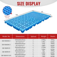 Palette en plastique durable à haute capacité, avec plaque inférieure à trous de 5 mm et support imperméable, pour supermarchés, entrepôts frigorifiques alimentaires et animaux de compagnie