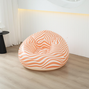 Canapé sphérique <span class=keywords><strong>gonflable</strong></span> monoplace, violet, vert et jaune, canapé paresseux en PVC, <span class=keywords><strong>fauteuil</strong></span> <span class=keywords><strong>gonflable</strong></span> rayé, portable pour l'extérieur - Product Image 2