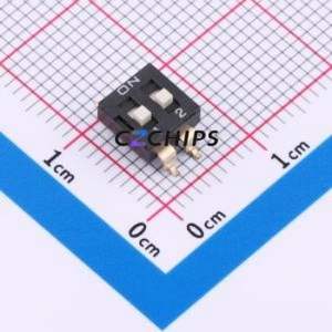 EM-02KP DIP Switch SMD-4P,6.1x6.3mm Switch Flat Toggle, Raised Type Single Pole Single Throw 2 2.54mm - Product Image 1