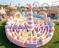 Château gonflable labyrinthe, aire de jeux extérieure pour adolescents, grand équipement de divertissement, jouet multifonctionnel, sûr, durable, en PVC