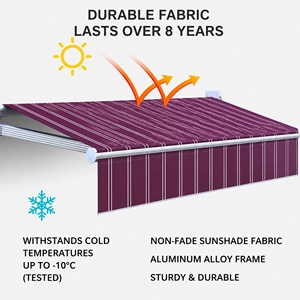 Auvent rétractable robuste <span class=keywords><strong>pour</strong></span> l'extérieur, abri solaire et pluie <span class=keywords><strong>pour</strong></span> les cafés, restaurants et utilisation en face de la rue - Product Image 3