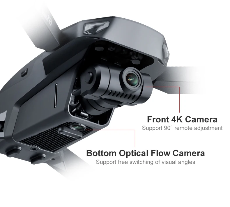 JJRC X19 Drone, Front 4K Camera Support 90" remote adjustment Bottom Optical Flow Camera Support free switching