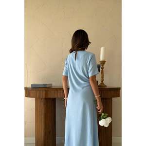 เดรสเด็กสีฟ้าอ่อน คอปกจีบ เอวธรรมชาติ ผ้าทอ ระบายอากาศได้ดี ใส่สบายทุกวัน - Product Image 6