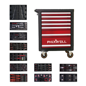 Gabinete de <span class=keywords><strong>Herramientas</strong></span> <span class=keywords><strong>con</strong></span> Juego de <span class=keywords><strong>Herramientas</strong></span> Manuales, Opciones <span class=keywords><strong>con</strong></span> <span class=keywords><strong>Ruedas</strong></span> Resistentes, Juego de Gabinete <span class=keywords><strong>con</strong></span> 10 Cajones, <span class=keywords><strong>Caja</strong></span> para Taller Mecánico - Product Image 4