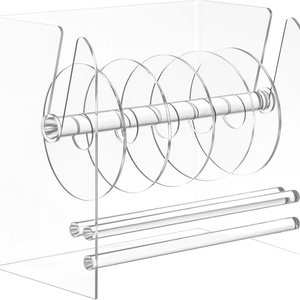 Custom for Modern Desktop Sticker <b>Roll</b> Holder Clear Acrylic Tape Dispenser Customized Store Display Stand Label <b>Roll</b> - Product Image 4