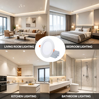 Paquete de 6 Lámparas de Techo Empotradas LED de Aluminio Modernas, Delgadas, con Cambio de Color 5CCT, IP44, para Interiores, Hogar, Oficina, Hotel