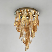 Lustre Papillon en Cristal de Luxe, Luminaire Suspendu pour Salon et Restaurant, Verre Artistique Créatif