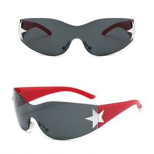 Gafas de Sol de Moda 2023 para Niños y Niñas, Lentes de Sol Deportivas Punk sin Montura con Protección UV400, Gafas de Sol Y2K con Estrellas para Niños - Product Image 5