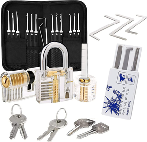 लॉक्स्मिथ आपूर्ति के लिए आसान-से-संचालित अभ्यास लॉक के साथ पारदर्शी लॉक पिक सेट - Product Image 4