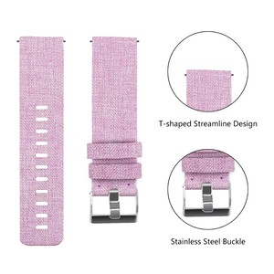 9色キャンバス織りブレスレットリストバンド交換用女性男性ベルトナイロンストラップFitbitVersa3バンド用 - Product Image 6