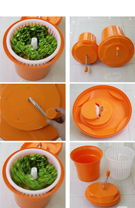 <span class=keywords><strong>Essoreuse</strong></span> à <span class=keywords><strong>salade</strong></span> commerciale en plastique vert <span class=keywords><strong>orange</strong></span> de 25L / 5 gallons avec manivelle - Product Image 6