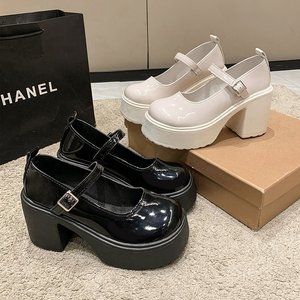 Collezione primavera donna <span class=keywords><strong>tacco</strong></span> alto pump Slip-On <span class=keywords><strong>scarpe</strong></span> <span class=keywords><strong>con</strong></span> cinturino singolo punta chiusa altezza aumento Mary Jane - Product Image 5