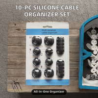 Lot de 10 organiseurs de câbles multifonctionnels en silicone pour gestion de fils USB, supports de câbles pour salle de bain