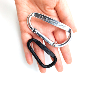 YYX düz kenar özel lazer baskı logo karabina Caribeaner klip alüminyum D halka şekli Carabeaner anahtarlık anahtarlık kanca - Product Image 6