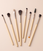 Ensemble de pinceaux de maquillage professionnel Ms.Miau, 13 pièces, pinceaux plats et éventail, fibres synthétiques, manche en bois, maquillage du visage/yeux, eye-liner, usage quotidien