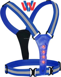 Gilet de sécurité en maille polyester à haute réflectivité de classe 1 ANSI avec logo personnalisé et lumières LED clignotantes - Product Image 1