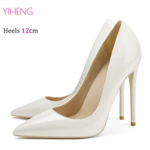 12cm Stiletto Classic Dress High Heels New Shiny Fashion Oversize Shoes In Autumn And Winter Elegant Pumps Women Shoes