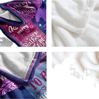 Couverture de lit de voyage en flanelle de polyester 100% de haute qualité avec impression par sublimation de logo personnalisé, en sherpa, en fourrure de vison
