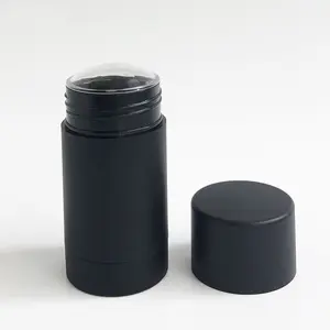 Пустая матовая черная пластиковая упаковка высокого качества, круглая, 15 г, 30 г, 50 г, 75 г, витая палочка, дезодорант, Упаковочная бутылка, контейнер для румян, трубка
