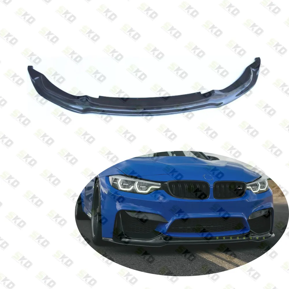Shark Dynamic Front Bumper Lip for 2014 to 2020 BMW F82 M4 F80 M3 V Type Dry Carbon Fibre Front Splitter Lips