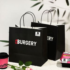 Bolsas de Papel Kraft Personalizadas con Asas para Comida para Llevar de Restaurantes, Cafés, Pollo Frito y Hamburguesas, con Impresión de Logotipo - Product Image 3