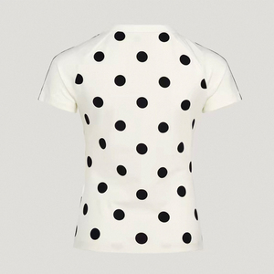 T-Shirt Casual Versatile da Donna Stile Americano con Stampa Logo Personalizzata, Collo Tondo, a Righe e <span class=keywords><strong>Pois</strong></span>, 220g - Product Image 4