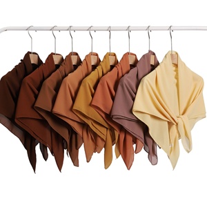 Foulard musulman carré en mousseline de soie perlée de couleur unie Malaisie Femmes en mousseline de soie Vente en gros Foulard Hijab - Product Image 1